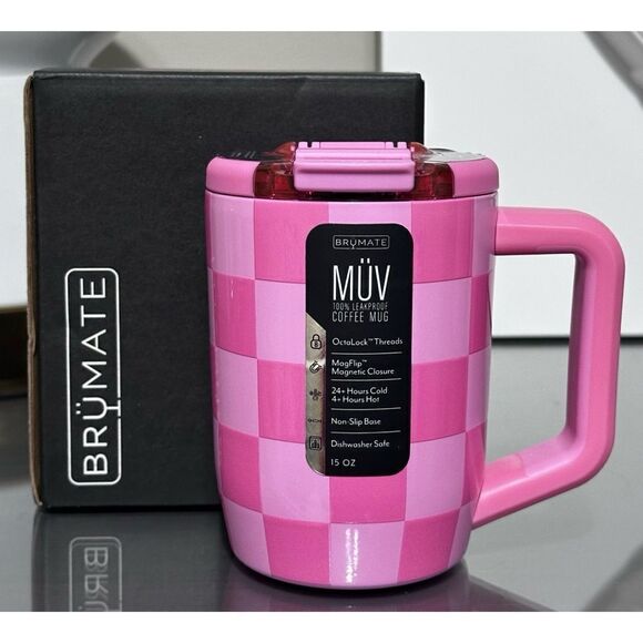 LIMITED EDITION BruMate Müv 15oz, PINK CHECKER - Picture 1 of 5